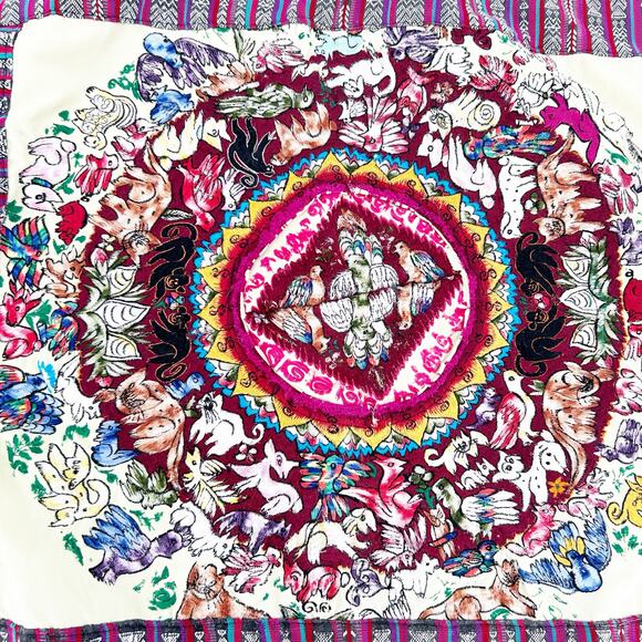 Home Decor Boho Artsy Southwestern Embroidered Animal Handmade Throw Pillowcase - Picture 3 of 6